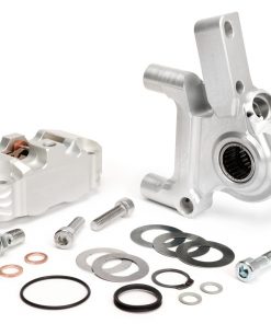 BGM2506KTLS Étrier de frein avant avec support d'étrier de frein -BGM PRO, CNC Touring, 4 pistons, montage radial - tambour de frein type LML- LML, Stella, Star - argent