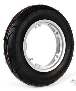 BGM35010SLKGコンプリートタイヤセット-BGMSport、チューブレス、ベスパ-3.50-10インチTL 59S（強化）-リム2.10-10-シルバー