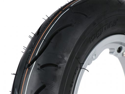 BGM35010SLKLG rengassarja -BGM Sport, tubeless, lambretta- 3.50 - 10 tuuman TL 59S (vahvistettu) - vanne 2.10-10 - hopea