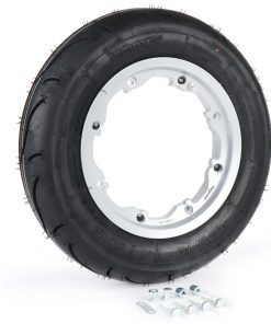 BGM35010SLKLG komplette sett dekk -BGM Sport, tubeless, lambretta- 3.50 - 10 tommer TL 59S (forsterket) - felg 2.10-10 - sølv