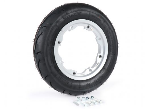 BGM35010SLKLG Pneuen Komplettset -BGM Sport, tubeless, Lambretta- 3.50 - 10 Zoll TL 59S (verstäerkt) - Felg 2.10-10 - Sëlwer