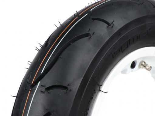 BGM35010SLKLW टायर पूरा सेट -BGM स्पोर्ट, ट्यूबलेस, लैंब्रेटा- 3.50 - 10 इंच TL 59S (प्रबलित) - रिम 2.10-10 सफेद