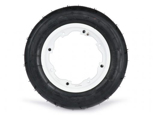 BGM35010SLKLW set completo di pneumatici -BGM Sport, tubeless, lambretta- 3.50 - 10 pollici TL 59S (rinforzato) - cerchio 2.10-10 bianco