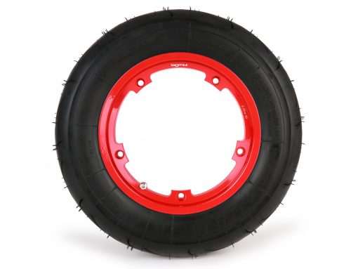 BGM35010SLKR Reifen komplett Set -BGM Sport, schlauchlos, Vespa- 3.50 – 10 Zoll TL 59S (reinforced) – Felge 2.10-10 rot