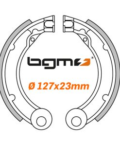 BGM5323 Zapatas de freno -BGM PRO Ø = 127x23mm- Vespa 8 "trasera, 2 soportes, Vespa VNB4T a VNB6T (h), VBB2T (h) - también se utiliza para convertir 10" a 8 "