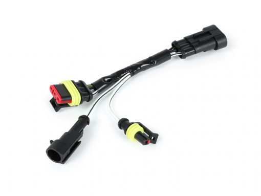 BGM6606BL19 Kit adaptor kabel, konversi indikator belakang -BGM PRO- Vespa GTS125-300 HPE (model tahun 2019-) - untuk menggunakan indikator LED Moto Nostra dengan lampu LED dinamis