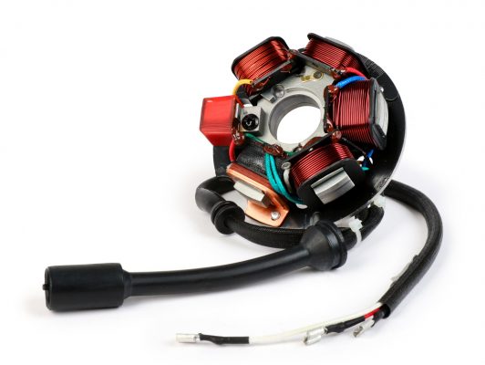 BGM8034 ignition -BGM PRO base plate HP V2.5 silicone- Vespa PK XL - 5 coils, 8 cables (round plug with 5 pin) - for vehicles with battery