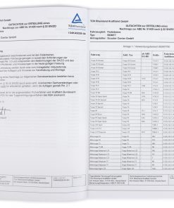 ABEBGMSC ABE / TÜV certificate for shock absorbers -BGM PRO SC- Version 2020