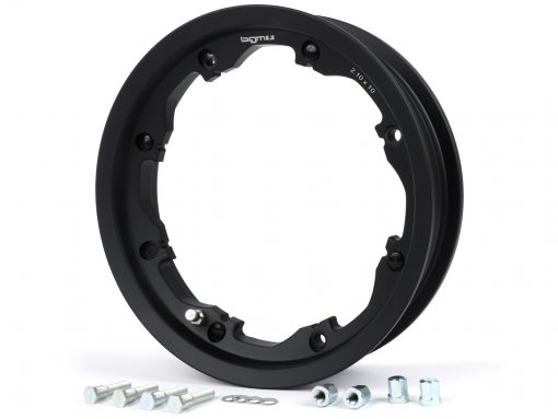 BGM7982 Jante -BGM PRO, tubeless, aluminium 2.10-10 pouces- Lambretta LI series 1-3, LI S, SX, TV series 2-3 - black matt