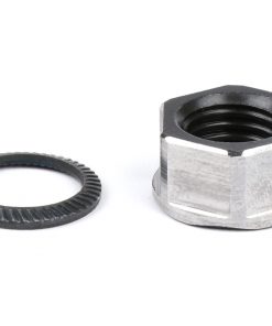 7671201 Coupling nut M12 x 1,50 collar Ø = 18,6mm h = 9mm SW = 15 -BGM PRO- (digunakan sebagai pengganti mur kastil yang cocok untuk Vespa PX, Rally180 (VSD1T), Rally200 (VSE1T), Sprint, T5 125cc, Cosa1 )