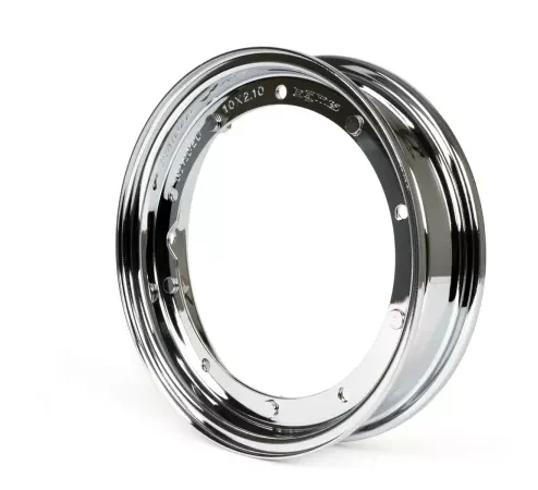 Felge -BGM ORIGINAL 2.10-10 Zoll Stahl V2.0 – Vespa (Typ PX) – Vespa Smallframe V50, 50N, Special, PV, ET3, PK50-125 (S/XL/XL2), Largeframe PX, T5, Sprint, Rally, GT/GTR, LML Star, Deluxe – Chrom
