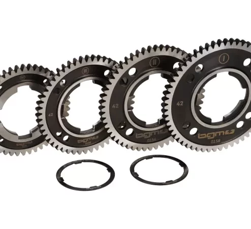 Gang-Set -BGM PRO Touring- Vespa Smallframe,  4-Gang – 58, 54, 50, 46 Zähne, Vespa PK S, PK XL1, PK XL2, ETS, V50 (V5A1T ab Nr. 69444), Special (V5B3T ab Nr. 94315), Elestart (V5B4T ab Nr. 1514), PV125 (VMA2T ab Nr. 150203), ET3 (VMB1T ab Nr. 8161) –