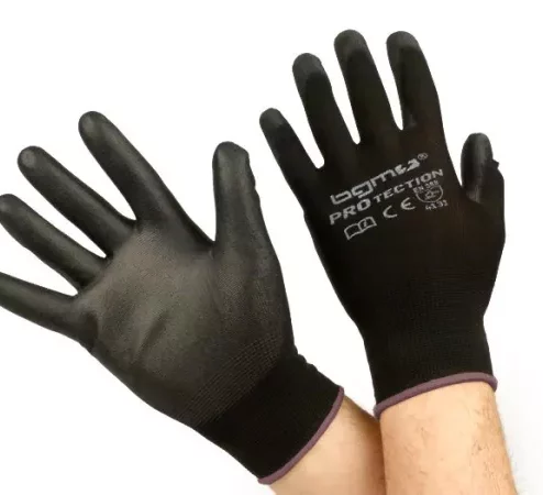 Arbeitshandschuhe – Mechaniker Handschuhe – Schutzhandschuhe -BGM PRO-tection- Feinstrickhandschuh 100% Nylon mit Polyurethan Beschichtung – Grösse L (9)