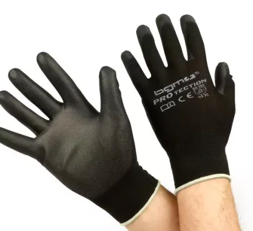 Arbeitshandschuhe – Mechaniker Handschuhe – Schutzhandschuhe -BGM PRO-tection- Feinstrickhandschuh 100% Nylon mit Polyurethan Beschichtung – Grösse XS (6)