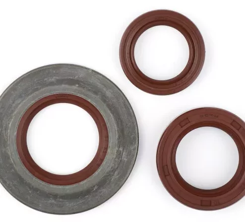 Wellendichtringsatz Motor -BGM PRO, FKM/Viton® (E10 beständig) Metall, braun (extra flach, 3.5mm)- Vespa Largeframe PX Lusso (1993-) – Hinterradwellendichtring 27x42x10mm – PX80, PX125, PX150, PX200, T5 125cc, MY, 98, Cosa, LML125/150 Star (2-Takt)