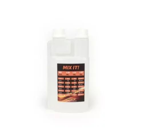 Ölmessbecher – Dosierflasche -BGM PRO 500ml- mit Dosierkammer (25ml) und zwei Verschlüssen