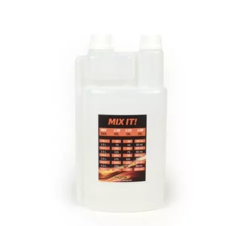 Ölmessbecher – Dosierflasche -BGM PRO 1000ml- mit Dosierkammer (60ml) und zwei Verschlüssen