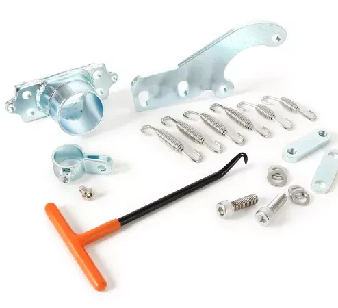Auspuffflansch-Kit inkl. Halterung, Federn und Spannhaken -BGM PRO Clubman V2-V3-V4- Lambretta Serie 1-3 – Typ Grauguss – LI 125, LI 150, LiS 125, LiS 150, TV 175, SX, TV, GT, GP 125, 150, 200