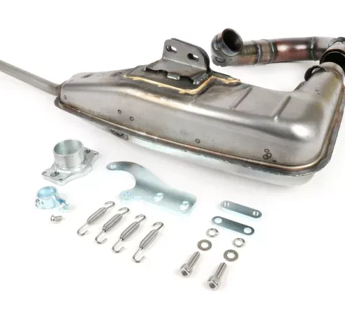 Auspuff -BGM PRO Clubman V4.0 für QUATTRINI M210- Lambretta Serie 1-3 – unlackiert – LI 125, LI 150, LiS 125, LiS 150, TV 175, SX, TV, GT, GP 125, 150, 200