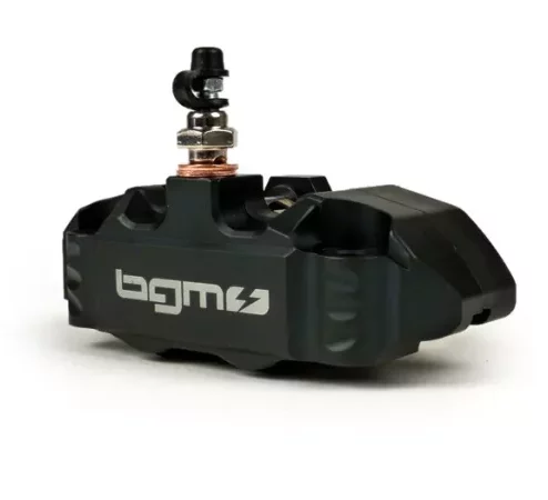 Bremszange vorne -BGM PRO, 4-Kolben, radiale Befestigung (Adapter benötigt)- für PX Disc, LML Star, Stella, Grimeca NT classic- Vespa PX (ab Bj. 1998, Serie), PX, T5 125cc, PK XL –  Schwarz