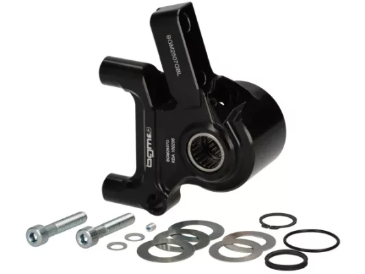 Bremszangenaufnahme vorne -BGM PRO SPORT (mit TÜV Teilegutachten), CNC Touring, Radial, Bremstrommel Typ Piaggio/Grimeca Ø20mm- Vespa PX Disc (1998-), My, 2011 – schwarz