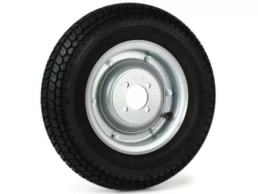 Komplettrad  -BGM Classic, Vespa Largeframe, Wideframe, V1-15, V30-33, VU, VM, VN, VNA, VNB, VB, VBA, VBB, Hoffmann, ACMA, –  3.50 – 8 Zoll (4PR) TT 46P 150 km/h (reinforced) – Felge Stahl, lackiert 2.15- 8 – Grau