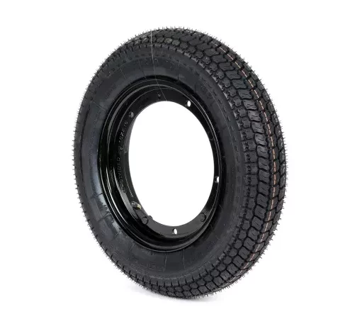 Komplettrad (Reifen fahrbereit auf Felge montiert) -BGM Classic, Vespa Largeframe PX, Sprint, Rally, GT, GTR, TS, T4, LML Star/Stella- 3.50 – 10 Zoll TT 59P (reinforced) – Felge Stahl, lackiert 2.10- 10 – schwarz