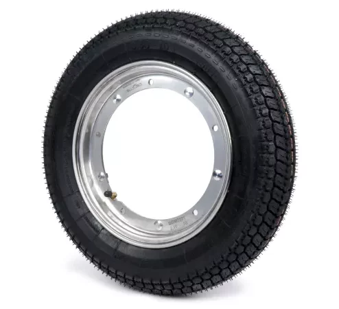 Komplettrad (Reifen fahrbereit auf Felge montiert) -BGM Classic, Vespa Largeframe PX, Sprint, Rally, GT, GTR, TS, T4, LML Star/Stella- 3.50 – 10 Zoll TT 59S (reinforced) – Felge Edelstahl 2.10- 10 –