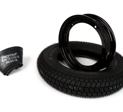 Reifen komplett Set -BGM Classic, Vespa- 3.50 – 10 Zoll TT 59P (reinforced) – Felge 2.10-10 schwarz