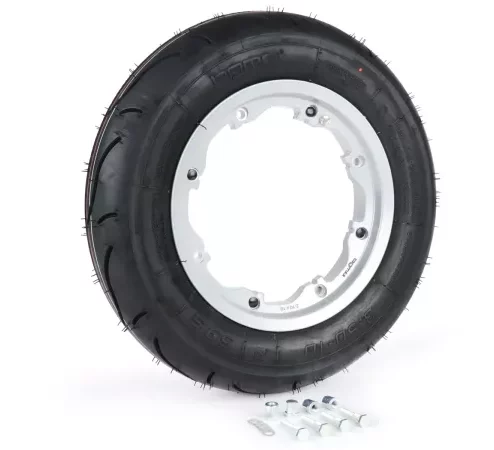 Komplettrad -BGM Sport, schlauchlos, Lambretta- 3.50 – 10 Zoll TL 59S (reinforced) – Felge 2.10-10 – silbern