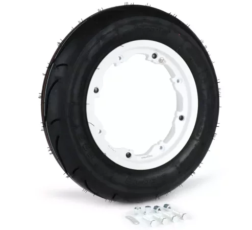 Komplettrad -BGM Sport, schlauchlos, Lambretta- 3.50 – 10 Zoll TL 59S (reinforced) – Felge 2.10-10 weiß