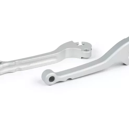 Bremshebel + Kupplungshebel (Set) -BGM PRO CNC- Scheibenbremse (HENG TONG)- Vespa PX (Bj. 2004-) – silbern matt – ABE
