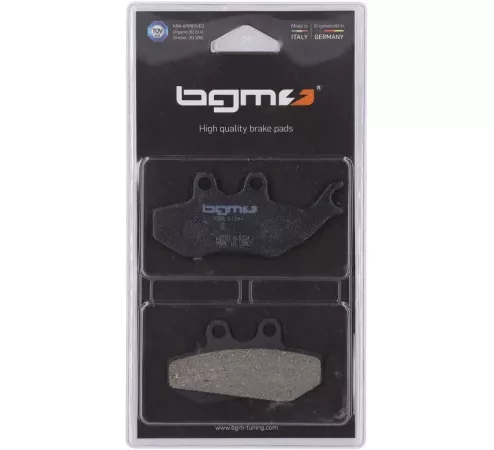 Bremsbeläge -BGM 76,8×41,8/94,5x42mm- Gilera Runner 125-200 FX/FXR/VX/VXR mit Grimeca Bremssattel (9mm Stift), APRILIA MX Supermotard 50ccm Bj. 2002 (v), Pegaso 650ccm Bj. 1994-1997 (v), RS Replica 50ccm Bj. 1999 (v), RX 125ccm Bj. 1995 (v), RX C, CD 125c