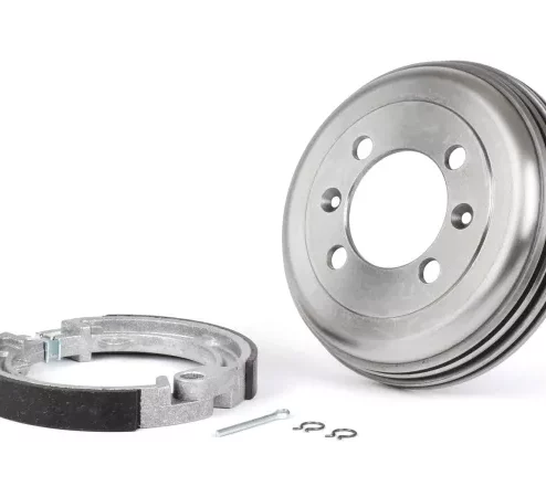 Bremstrommel vorne 8 Zoll inkl. Bremsbacken -BGM PRO Grauguss- Vespa Wideframe V1-15, V30-33, VU, VM, VN, VL, VB, ACMA, Hoffmann, Largeframe VBA, VBB, VNA, VNB