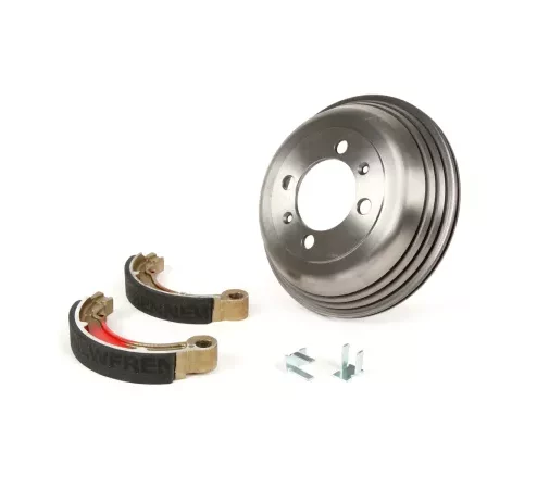 Bremstrommel hinten 8 Zoll inkl. Bremsbacken, 2 Aufnahmen -BGM PRO Grauguss- Vespa VNB4T bis VNB6T, VBB2T