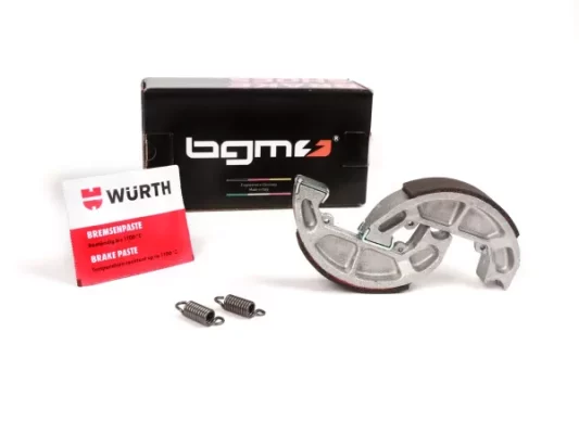 Bremsbacken -BGM PRO Ø=100x20mm, mit Nut- PIAGGIO NRG 50 ccm 1994-1998 (h), NRG Extreme AC 50 ccm 1999 (h), NTT 50 ccm 1995 (h), Quartz 50 ccm 1992 (h), Sfera 50 ccm 1990-1996 (h), Sfera 80 ccm 1990-1994 (h), Zip 50 ccm 1992 (h), GILERA Storm 50