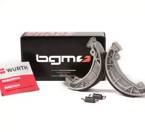 Bremsbacken -BGM PRO Ø=110x25mm- APRILIA Amico 50 ccm 1990-1991 (vh), Amico GL, GLE, LX, Sport Life, LX 50 ccm 1992 (h), Gulliver 50 ccm 1995 (h), Gulliver LC 50 ccm 1996-1997 (h), Rally 50 ccm 1995 (h), Scarabeo 4-Takt 50 ccm 2004 (h), Scarabeo 70 ccm 19
