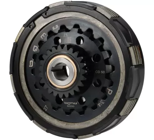 Kupplung 23Z (62/63) -BGM PRO Superstrong 2.0 Sport CR80 Ultralube – Belag CR80 (Alu 16mm/Sinter)- 23 Zähne für Primärrad BGM Pro 62/63Z (geradeverzahnt) – Vespa PX, T5, Cosa, Sprint, Rally, GT/GTR, TS125, GL150, Super125 (VNC1 ab Nr11001), Super150 -(pre