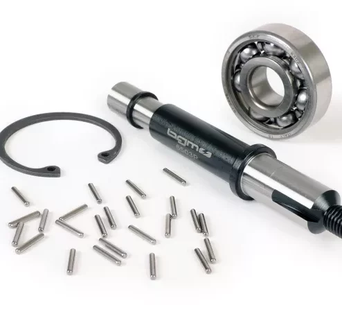 Nebenwellenachsen-Set inkl. Lager -BGM ORIGINAL- Vespa PX125, PX150, PX200, Cosa, T5 125cc – Lagersitz: Ø=15mm, Buchse: Ø=13mm, Länge: 121mm
