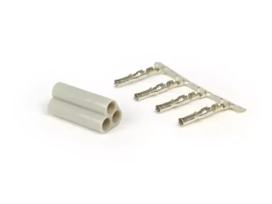 Stecker für Kabelbaum -BGM PRO, 3 Steckkontakte- Vespa, Piaggio, Gilera – Stecker – z.B. für Tankgeber Vespa PX (mit Kunststoffverschluß)