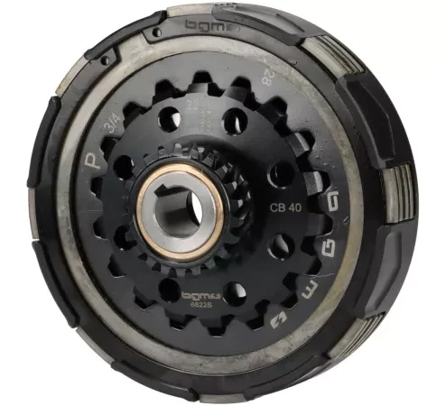 Kupplung 22Z (67/68) -BGM PRO Superstrong 2.0 Sport CR80 Ultralube – Belag CR80 (Alu 16mm/Sinter)- 22 Zähne für Primärrad 67/68Z – Vespa PX80, PX125, PX150, T5 125cc, Cosa, Sprint150, Rally180, GT125/GTR125, TS125, GL150, Super125 (VNC1 ab Nr11001), Super