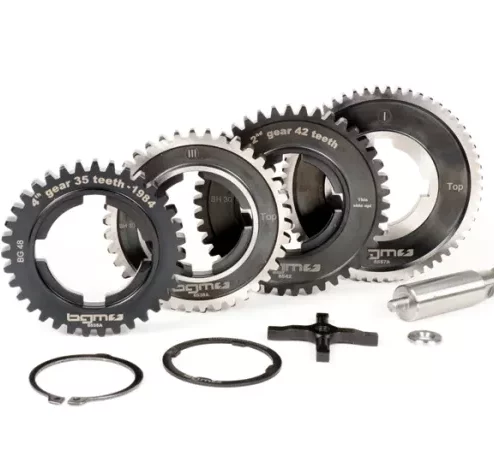 Getriebe (nur Gangräder) -BGM PRO- Vespa PX alt (-1984) – PX125 (VNX1T 146314 -> VNX2T 232052), PX150 (VLX1T 264565-624601), PX200 (VSX1T -> 315266), Rally180 (VSD1T), Rally200 (VSE1T) – 12/57, 13/42, 17/38, 21/35 Zähne – originale Abstufung