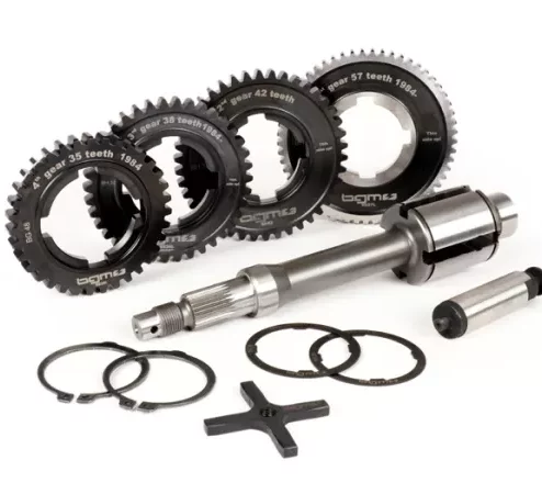 Getriebe (Gangräder inkl. Hauptwelle) -BGM PRO- Vespa PX Lusso, Disc, My, 2011 (1984-) – PX125 (VNX2T 232053 ->, ZAPM), PX150 (VLX1T 624602 ->, ZAPM), PX200 (VSX1T 315267 ->), Cosa, T5 125ccm, LML Star 2-Takt, Stella 2-Takt – 12/57, 13/42, 17/38, 21/35 Zä