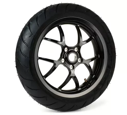 Komplettrad -BGM PRO SPORT 13 Zoll- DUNLOP ScootSmart 130/60-13 – Vespa GTS, GTS Super, ​GTV, Sei Giorni, GT 60, ​GT, ​GT L 125-300ccm – schwarz glänzend