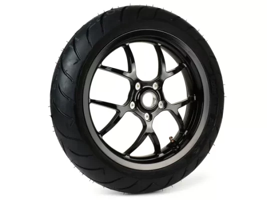 Komplettrad -BGM PRO SPORT 13 Zoll- DUNLOP ScootSmart 130/60-13 – Vespa GTS, GTS Super, ​GTV, Sei Giorni, GT 60, ​GT, ​GT L 125-300ccm – schwarz glänzend