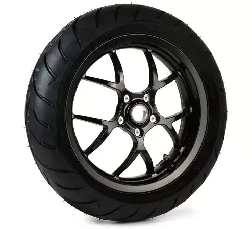 Komplettrad -BGM PRO SPORT 13 Zoll- DUNLOP ScootSmart 140/60-13 – Vespa GTS, GTS Super, ​GTV, Sei Giorni, GT 60, ​GT, ​GT L 125-300ccm – schwarz glänzend