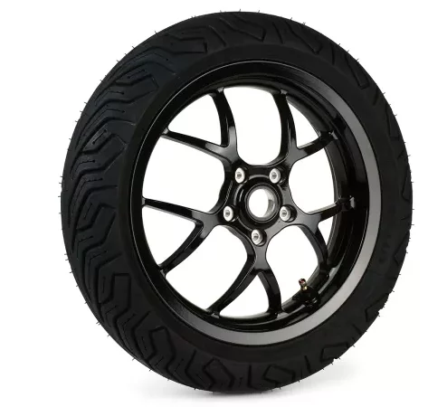 Komplettrad vorne -BGM PRO SPORT 13 Zoll- MICHELIN City Grip 2 130/60-13 – Vespa GTS, GTS Super, ​GTV, Sei Giorni, GT 60, ​GT, ​GT L 125-300ccm – schwarz glänzend