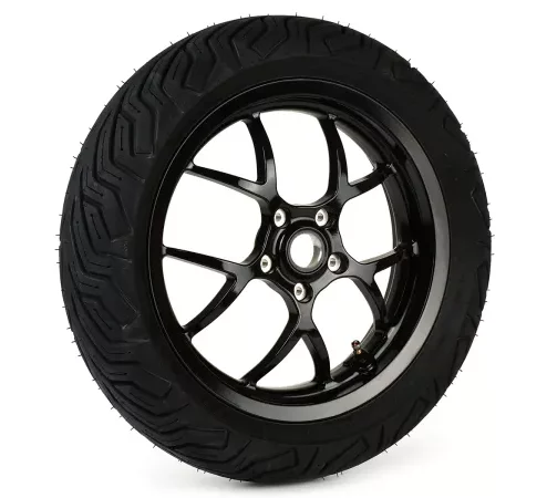 Komplettrad -BGM PRO SPORT 13 Zoll- MICHELIN City Grip 2 140/60-13 – Vespa GTS, GTS Super, ​GTV, Sei Giorni, GT 60, ​GT, ​GT L 125-300ccm – schwarz glänzend