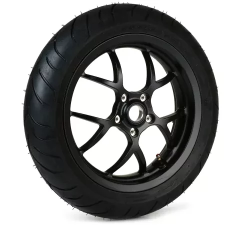 Komplettrad -BGM PRO SPORT 13 Zoll- DUNLOP ScootSmart 120/70-13 – Vespa GTS, GTS Super, ​GTV, Sei Giorni, GT 60, ​GT, ​GT L 125-300ccm – schwarz matt