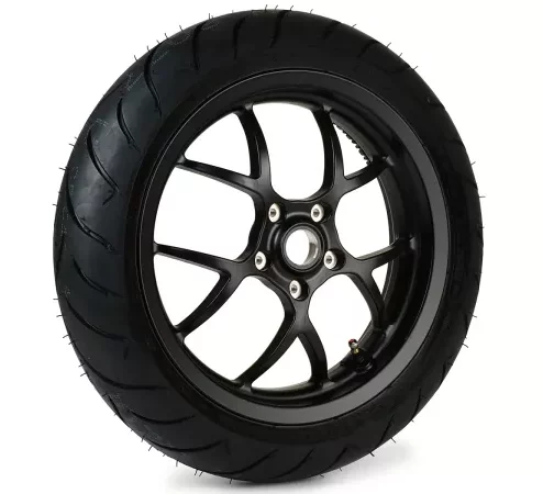 Komplettrad -BGM PRO SPORT 13 Zoll- DUNLOP ScootSmart 130/60-13 – Vespa GTS, GTS Super, ​GTV, Sei Giorni, GT 60, ​GT, ​GT L 125-300ccm – schwarz matt